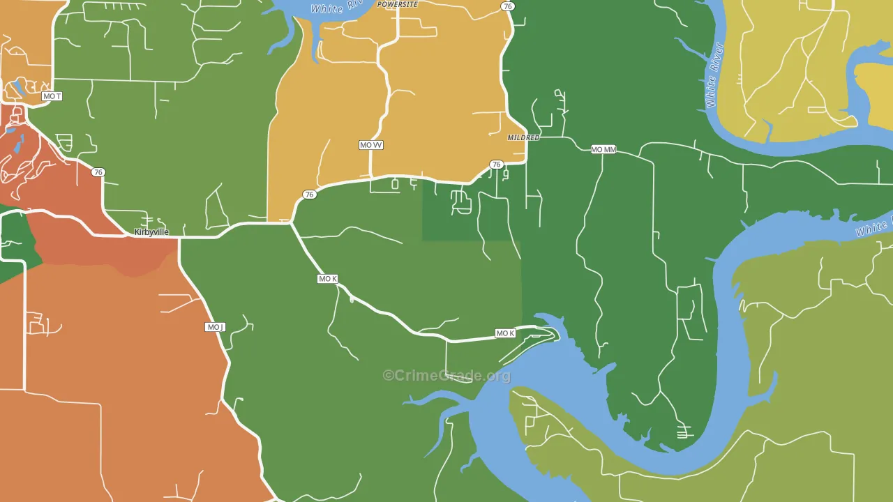 Mildred, MO Map of Assault Rates
