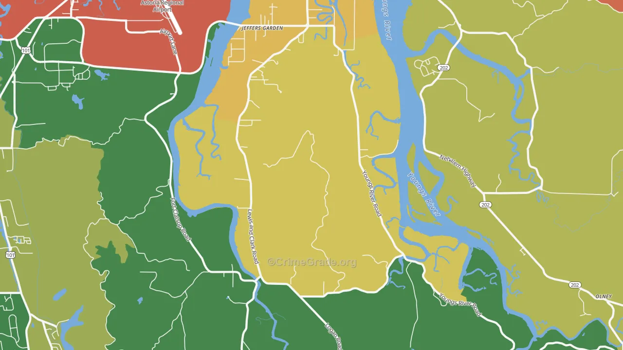 Miles Crossing, OR Map of Assault Rates
