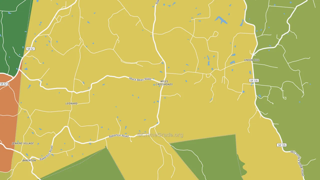 Miles Crossroads, TN Map of Assault Rates