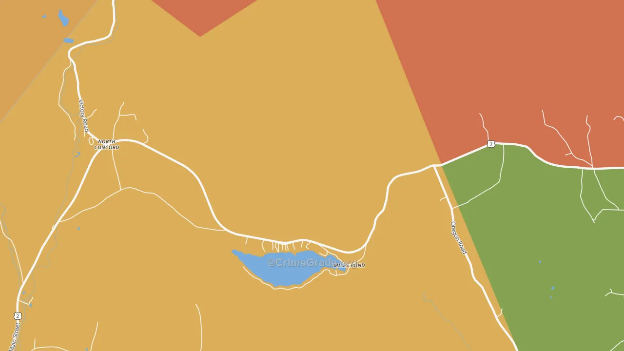 Miles Pond, VT Map of Assault Rates