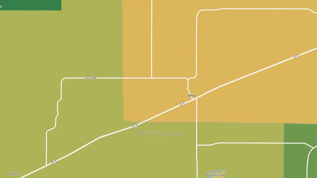 Miles, TX Map of Assault Rates