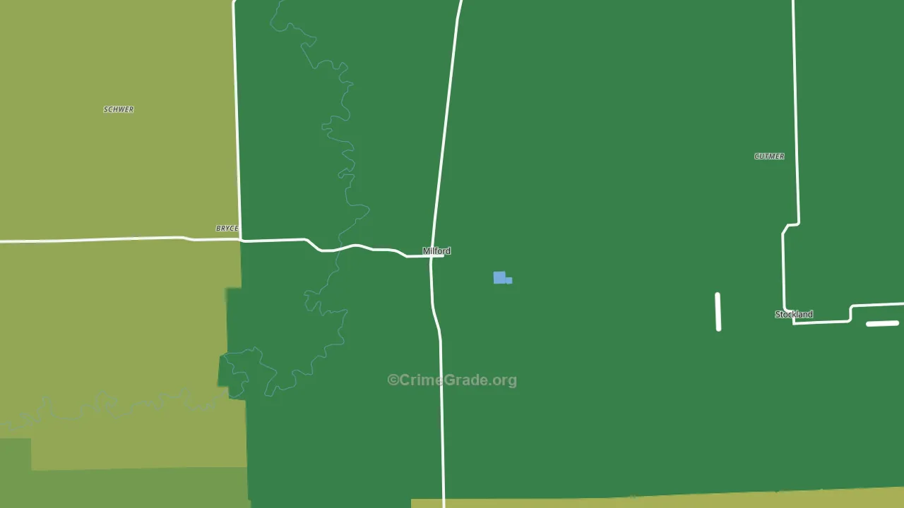 Milford, IL Map of Assault Rates