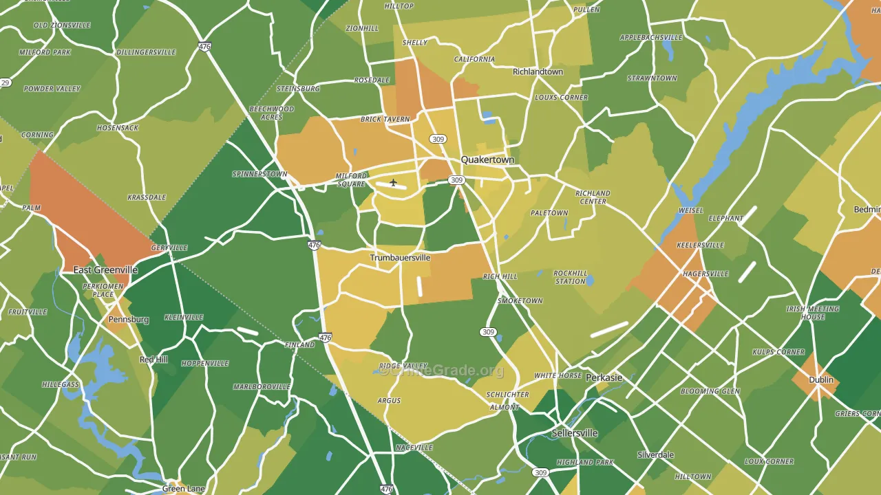 Milford Square, PA Map of Assault Rates