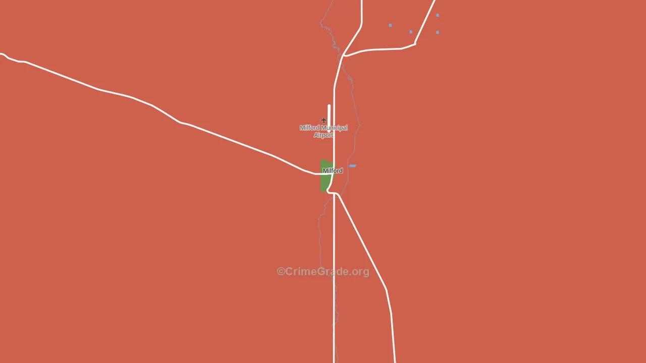 Milford, UT Map of Assault Rates