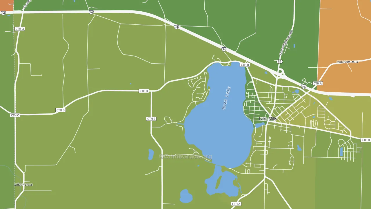 Milford, WI Map of Assault Rates