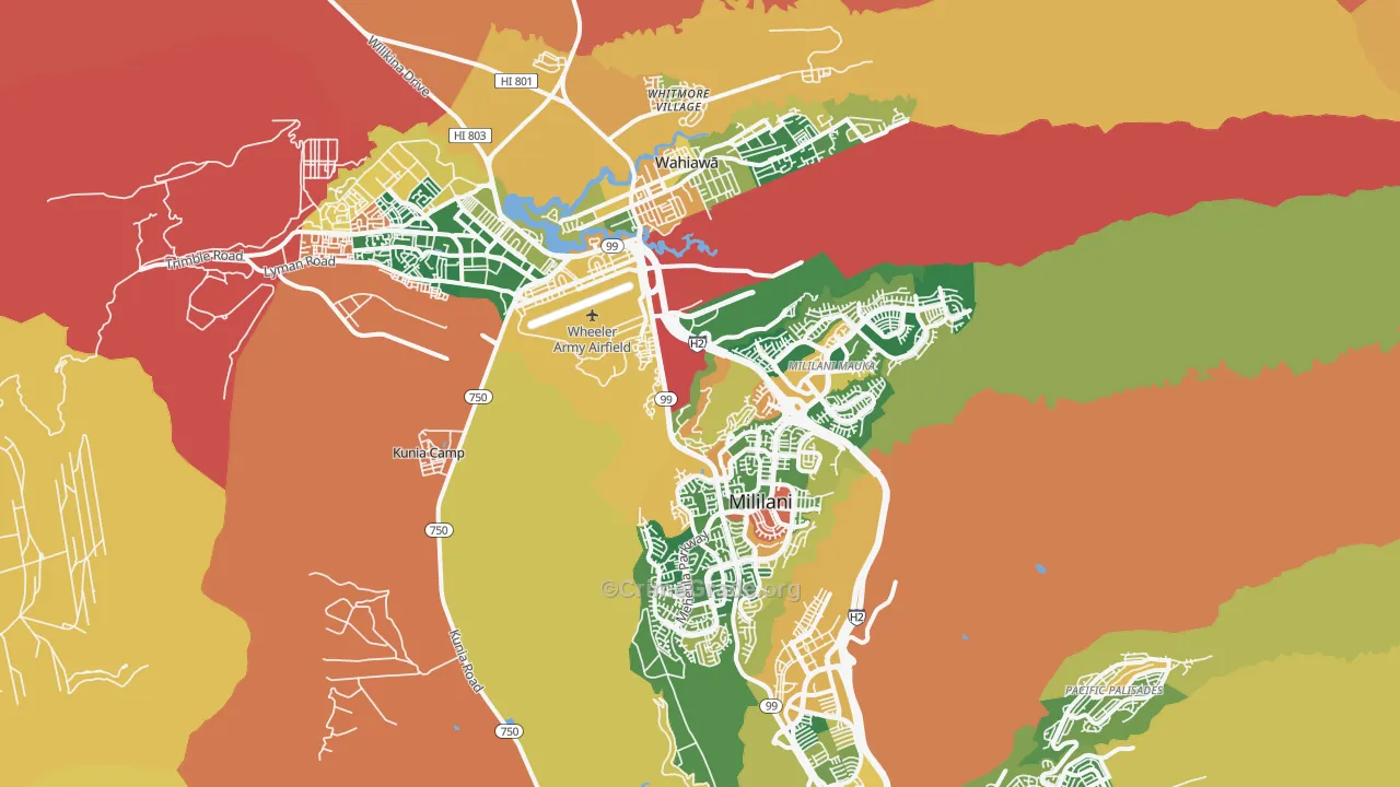 Mililani, HI Map of Assault Rates