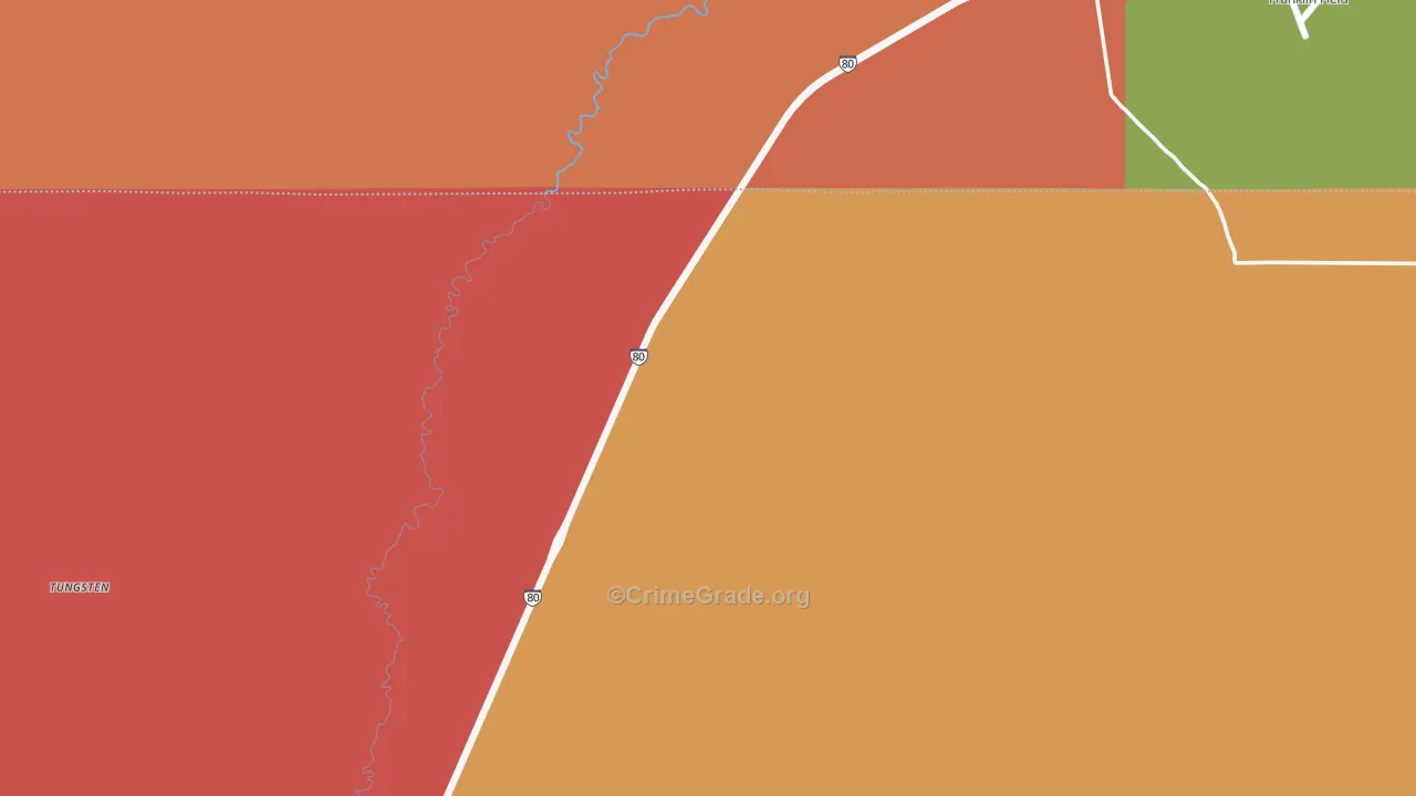 Mill City, NV Map of Assault Rates