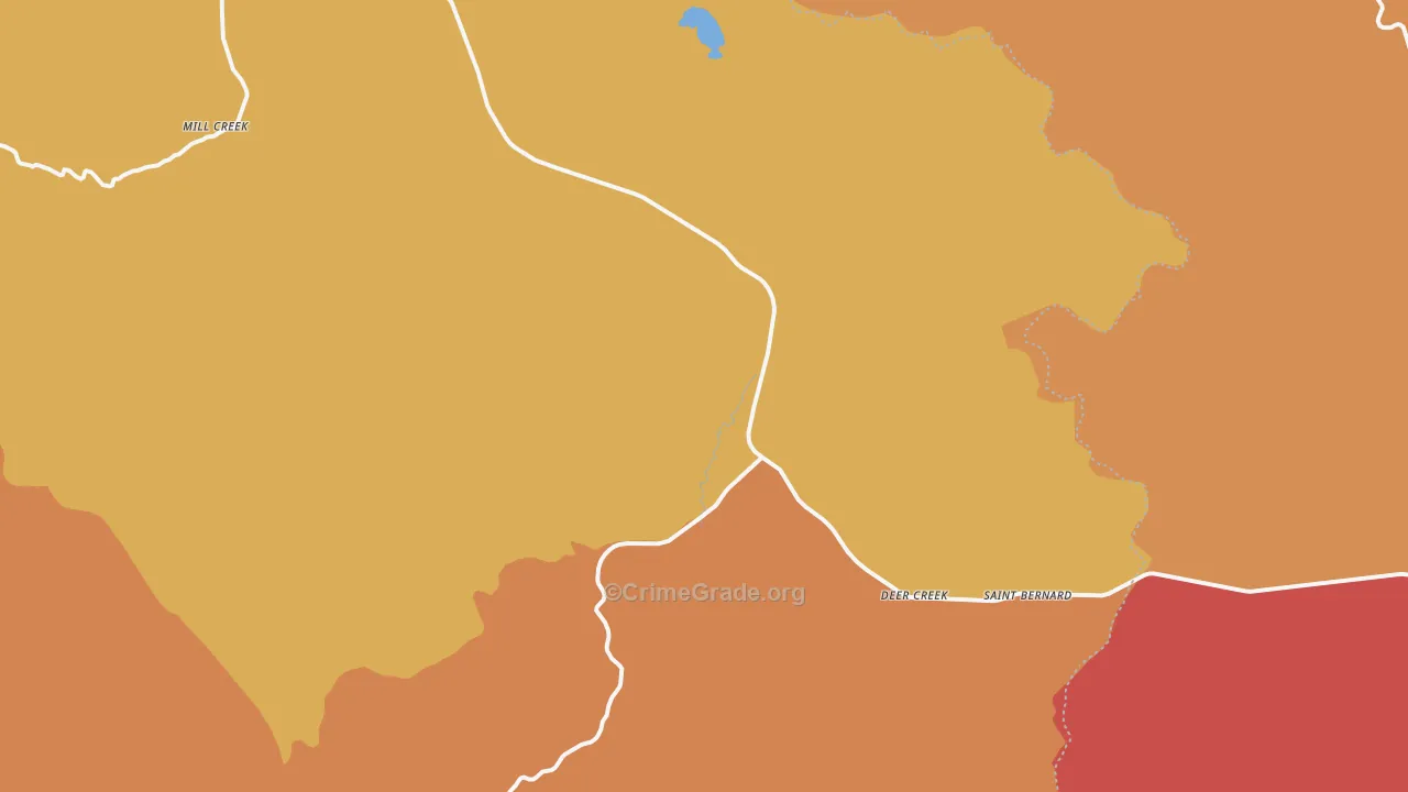 Mill Creek, CA Map of Assault Rates