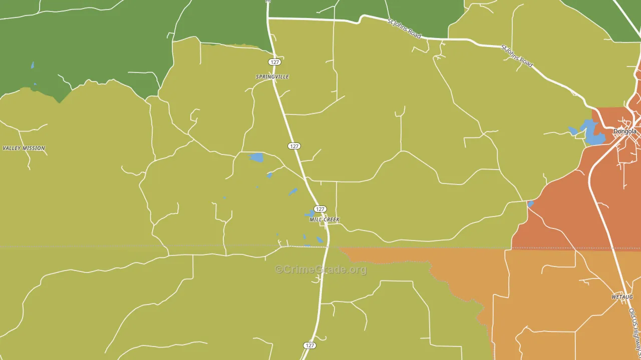 Mill Creek, IL Map of Assault Rates