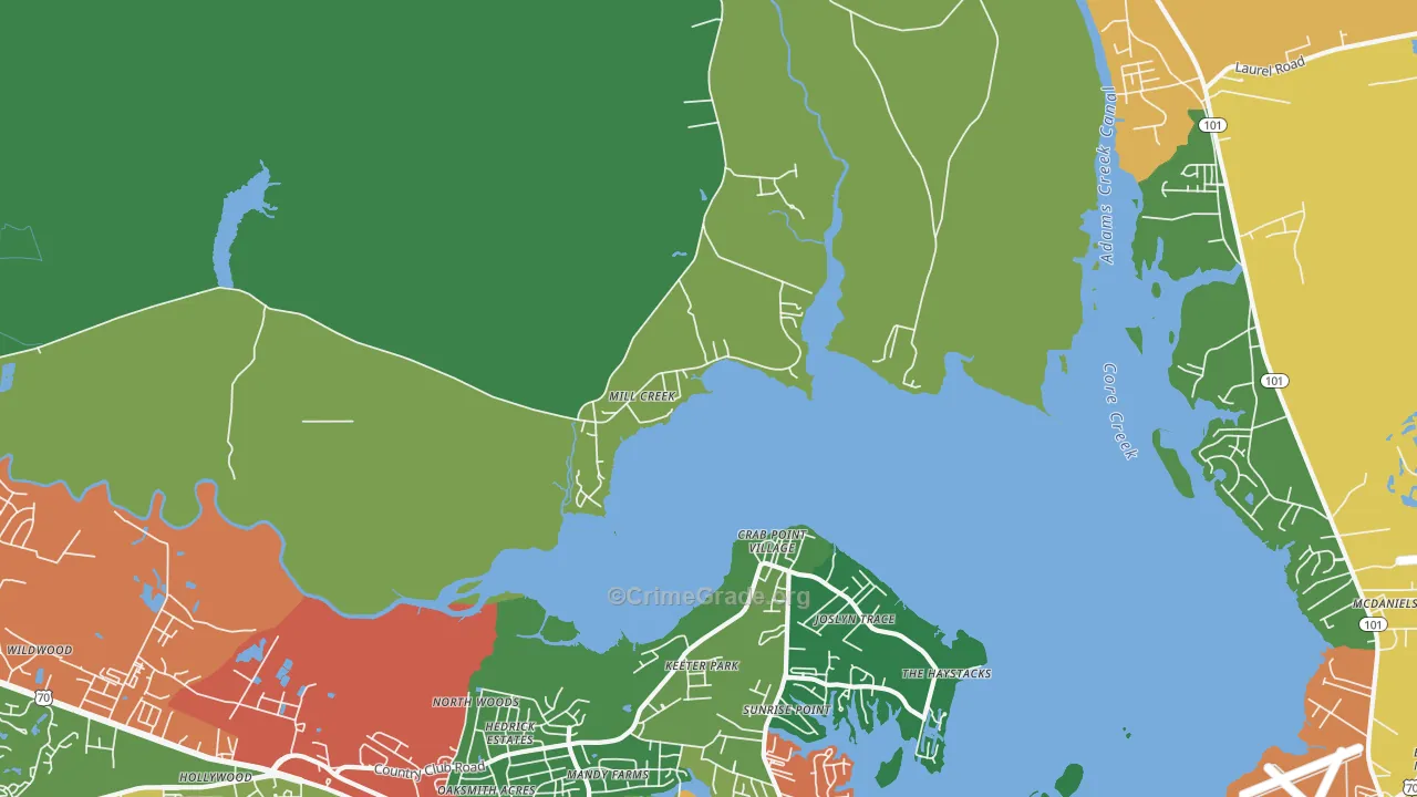 Mill Creek, NC Map of Assault Rates