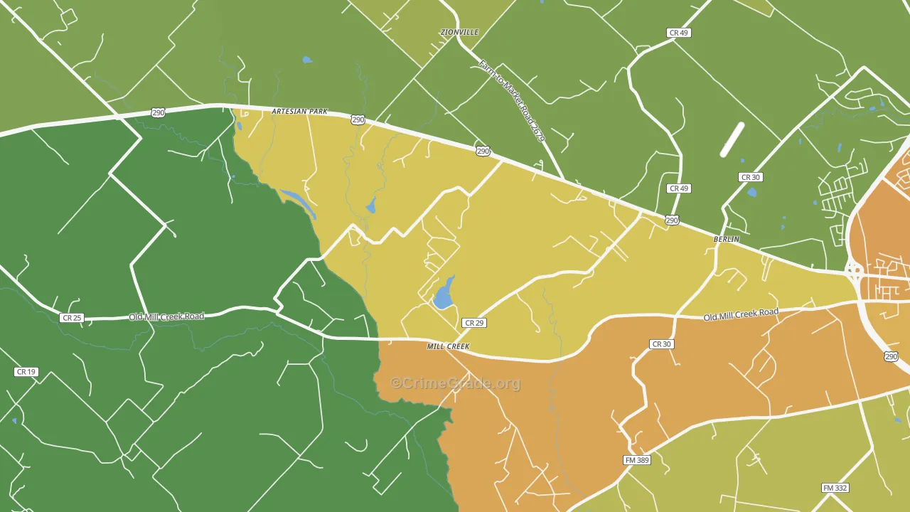 Mill Creek, TX Map of Assault Rates
