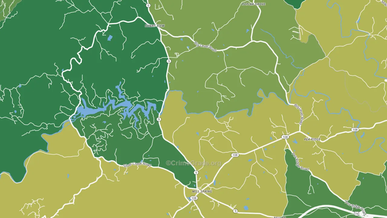 Mill Spring, NC Map of Assault Rates