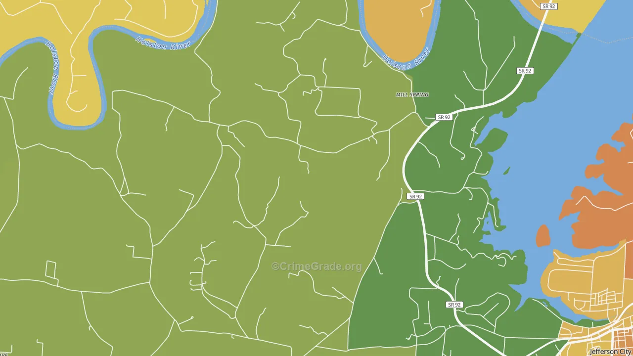 Mill Spring, TN Map of Assault Rates