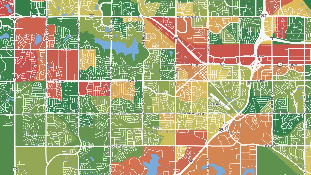 Millard, Omaha, NE Map of Assault Rates