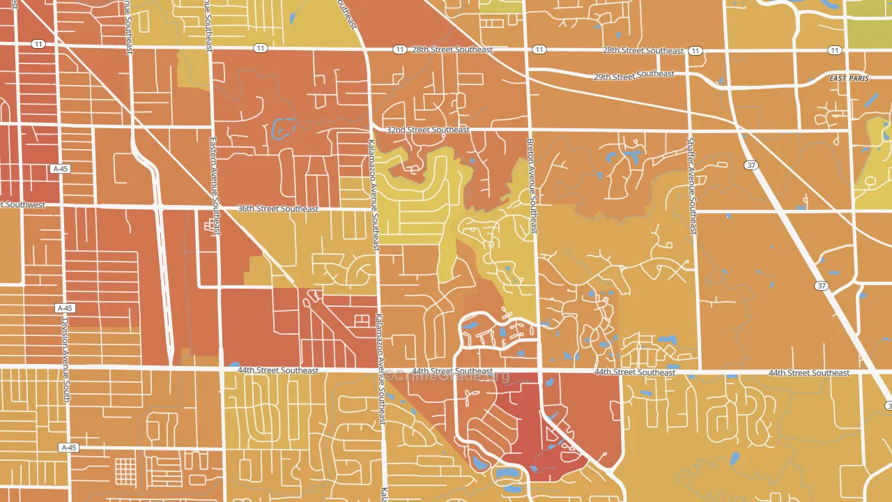 Millbrook, Grand Rapids, MI Map of Assault Rates
