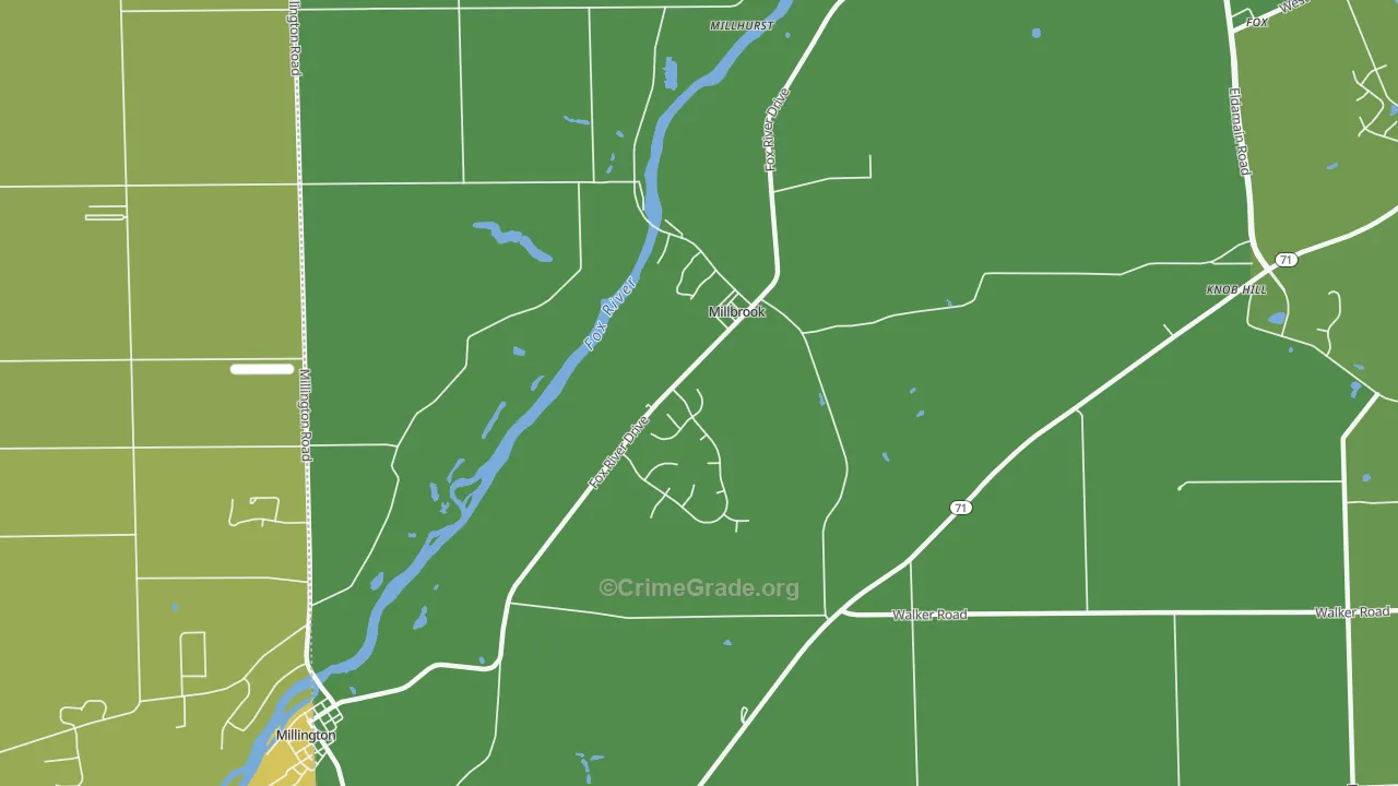 Millbrook, IL Map of Assault Rates