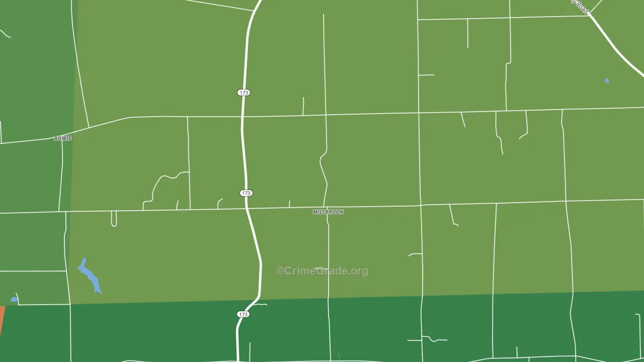 Millbrook, PA Map of Assault Rates