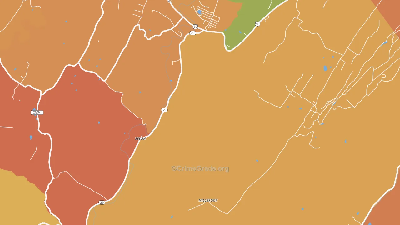 Millbrook, WV Map of Assault Rates