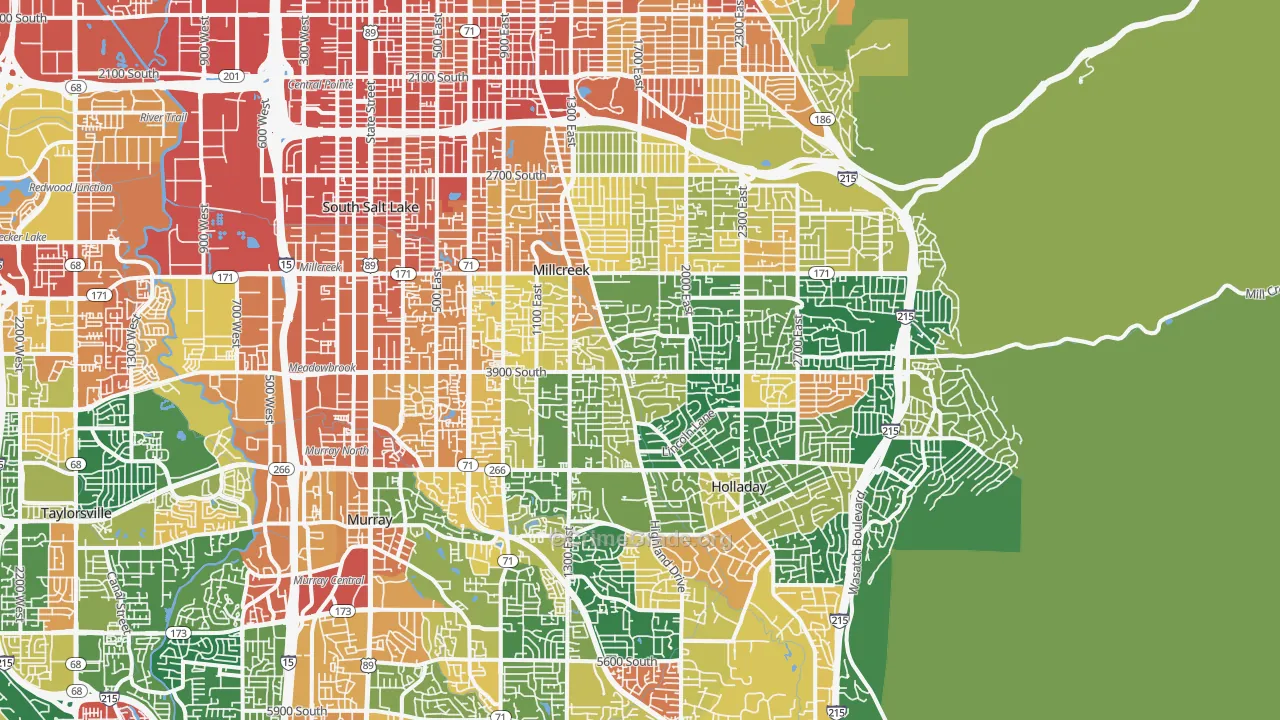 Millcreek, Salt Lake City, UT Map of Assault Rates