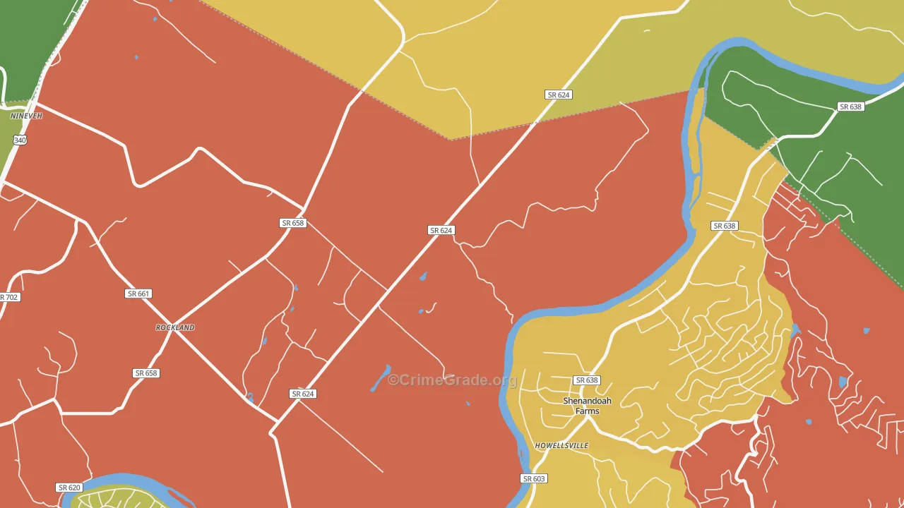 Milldale, VA Map of Assault Rates