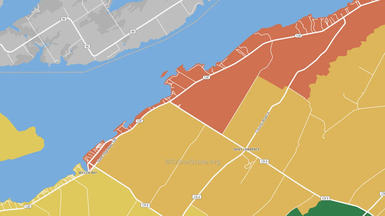 Millen Bay, NY Map of Assault Rates