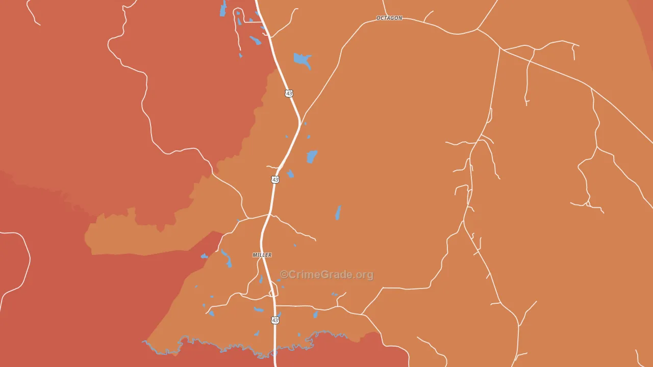 Miller, AL Map of Assault Rates