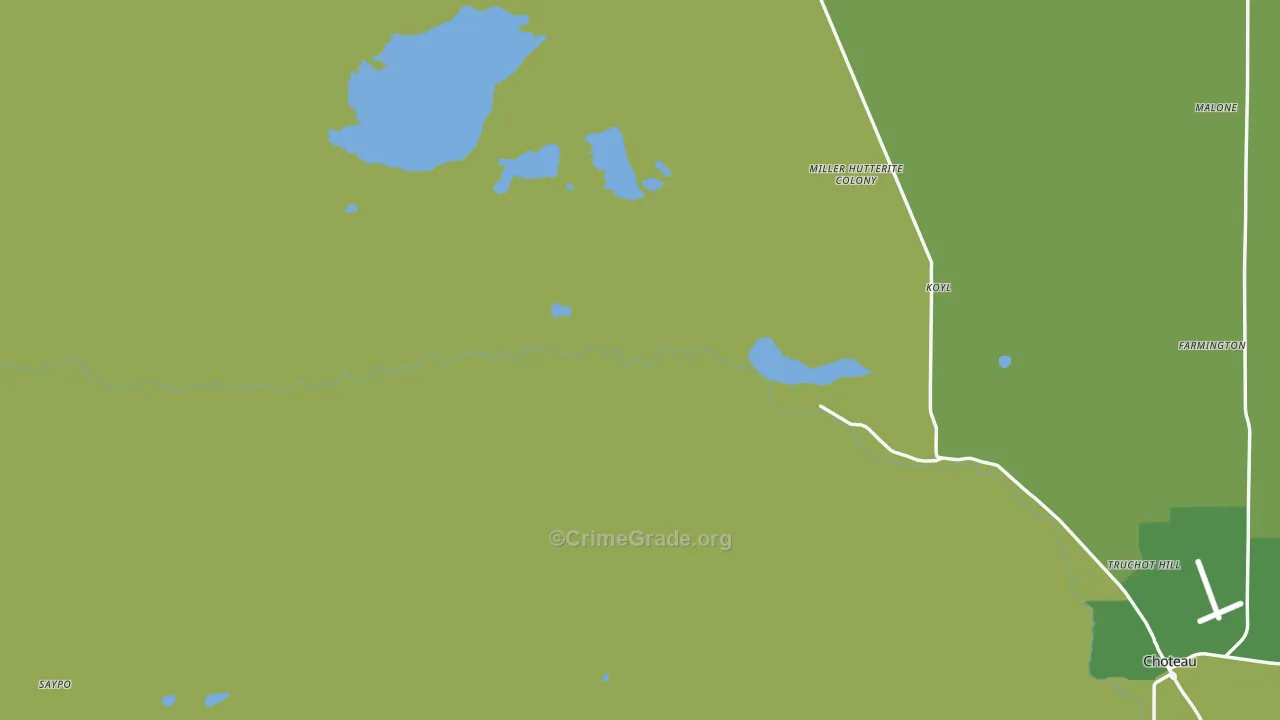 Miller Colony, MT Map of Assault Rates