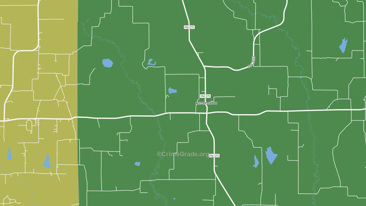 Miller Grove, TX Map of Assault Rates