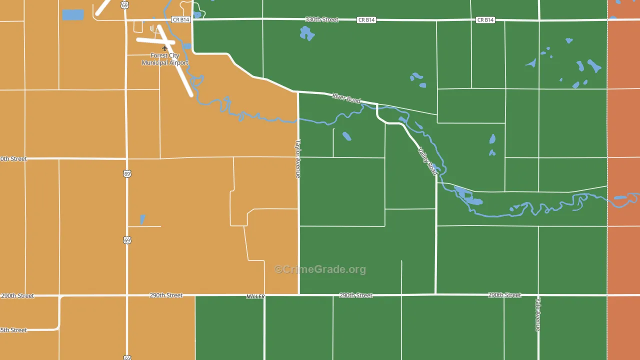 Miller, IA Map of Assault Rates