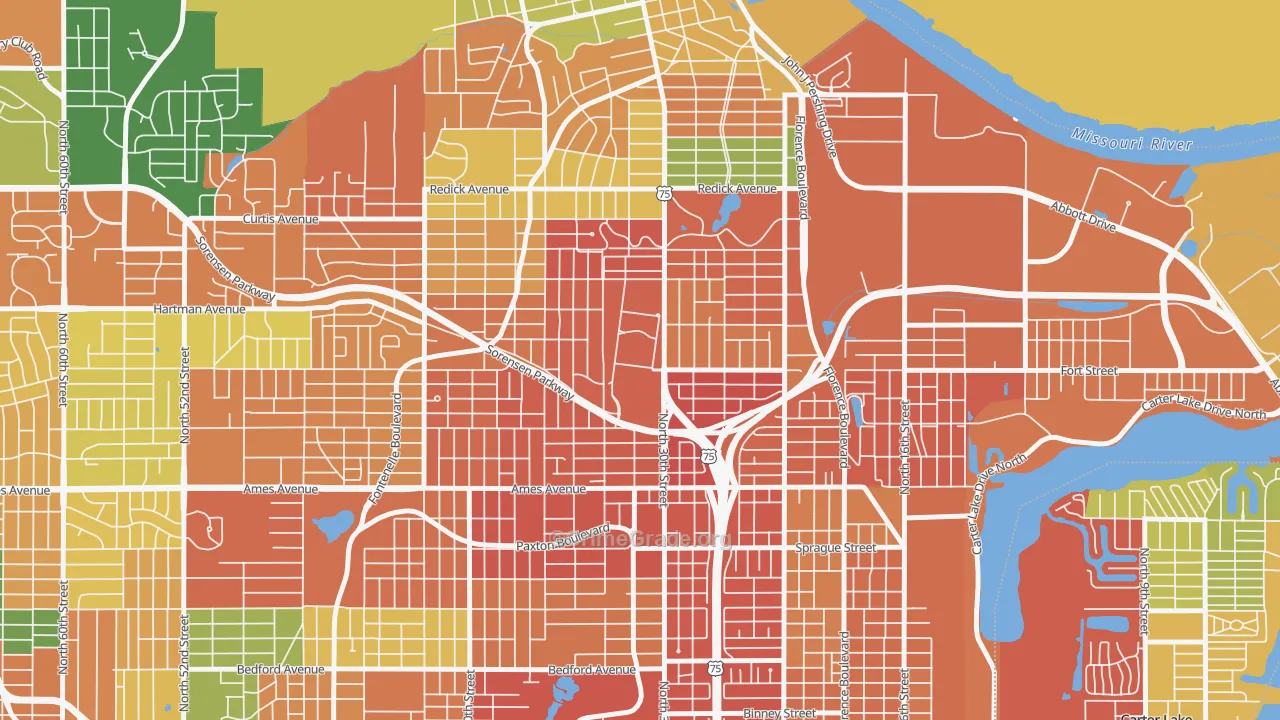 Miller Park Minne Lusa Area, Omaha, NE Map of Assault Rates
