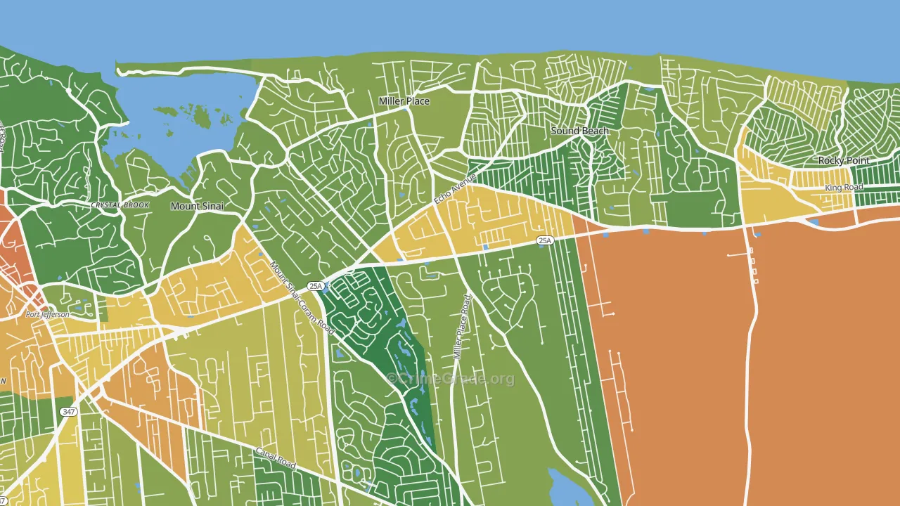 Miller Place, NY Map of Assault Rates