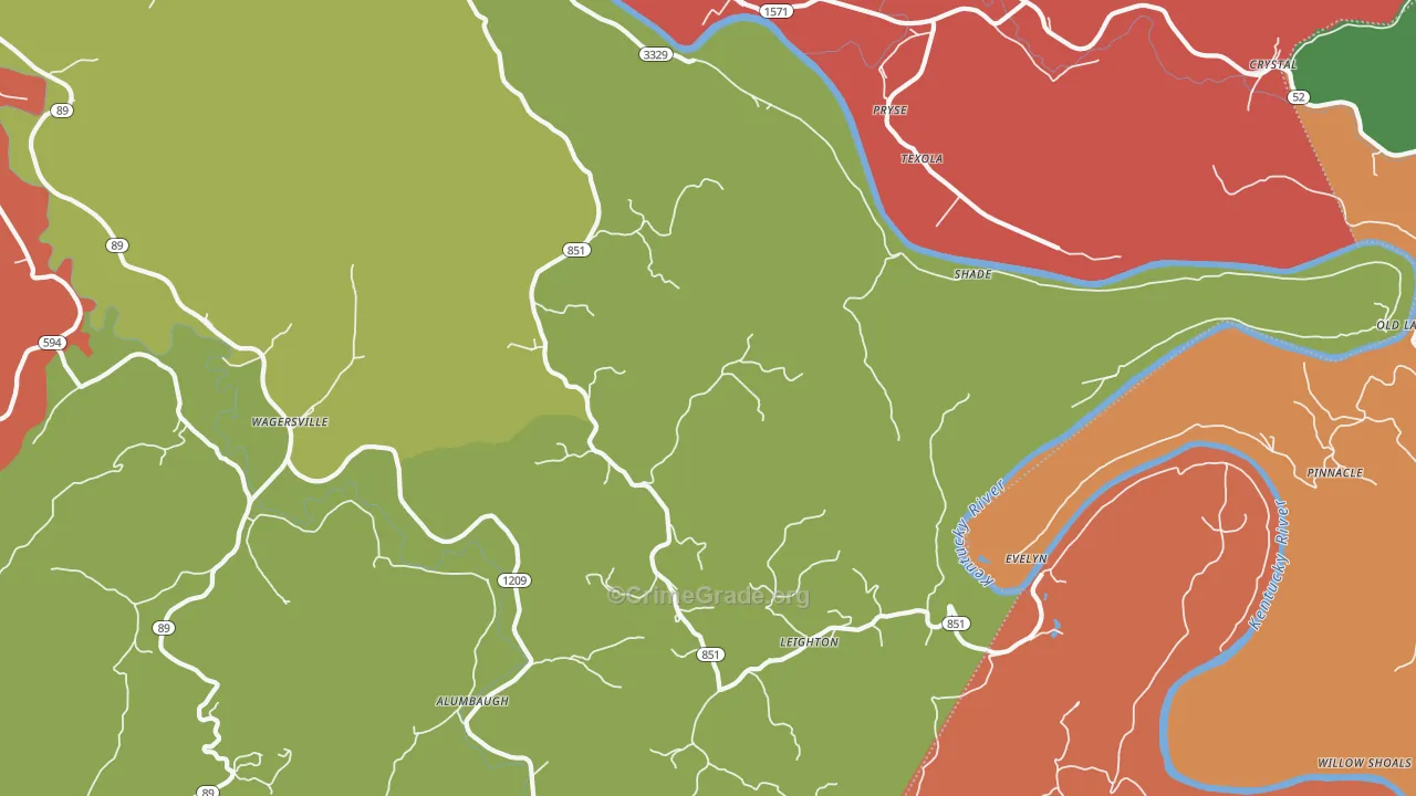 Millers Creek, KY Map of Assault Rates