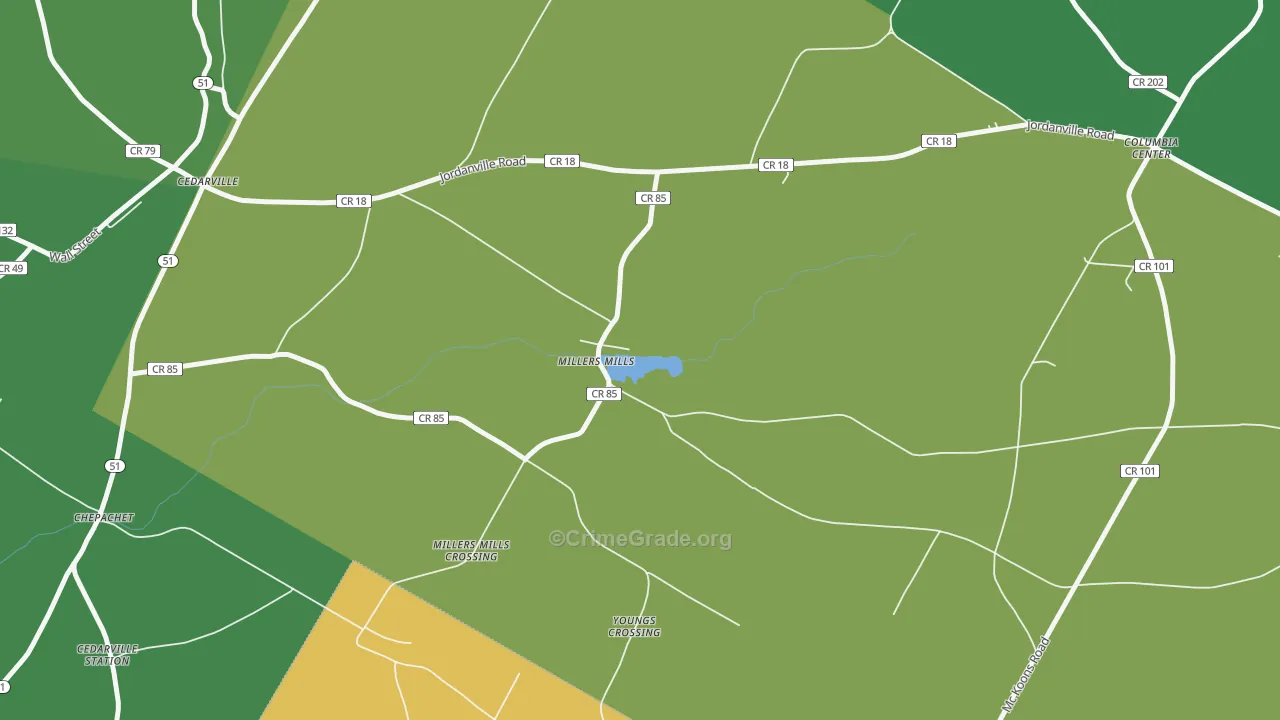 Millers Mills, NY Map of Assault Rates