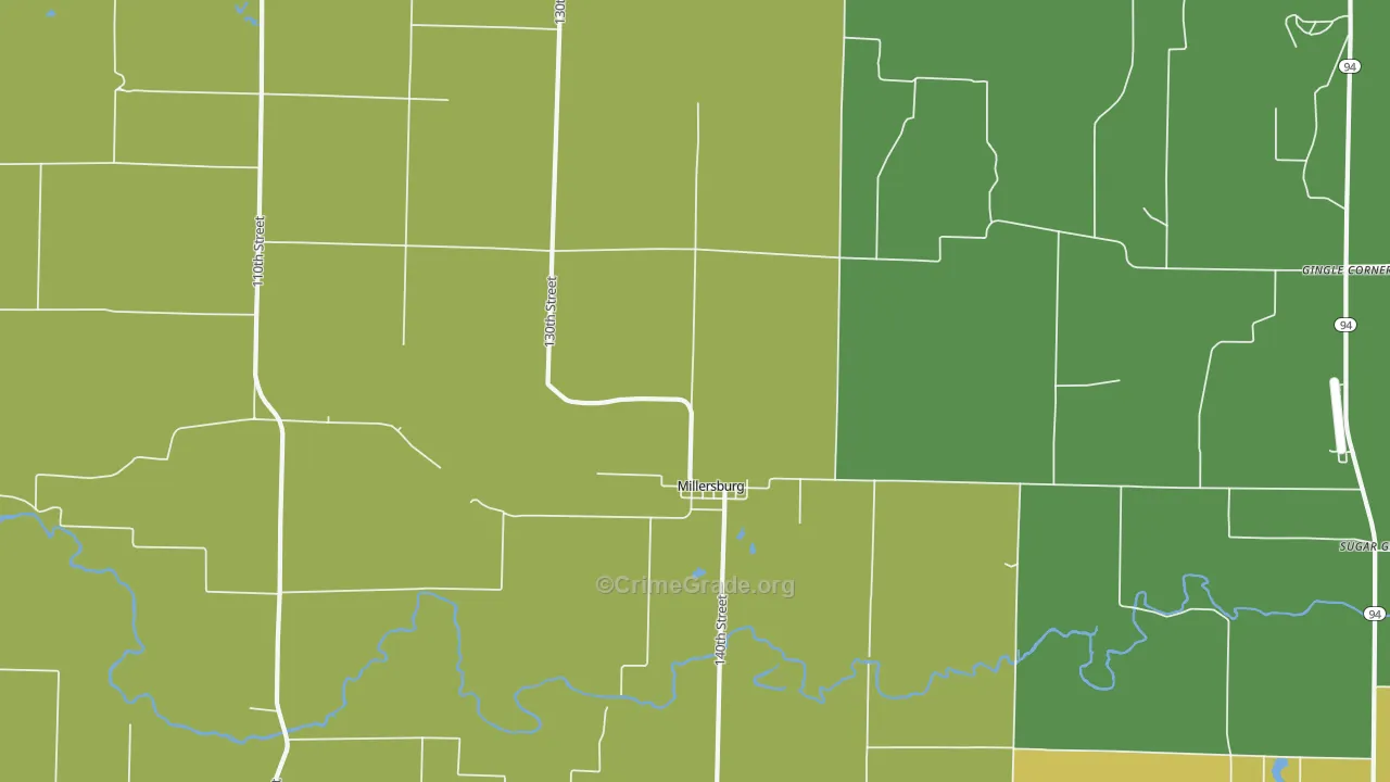 Millersburg, IL Map of Assault Rates