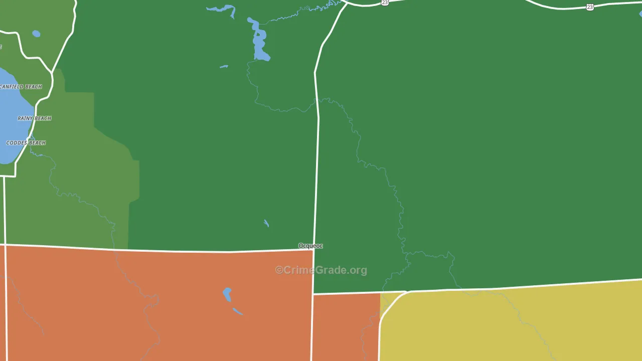 Millersburg, MI Map of Assault Rates