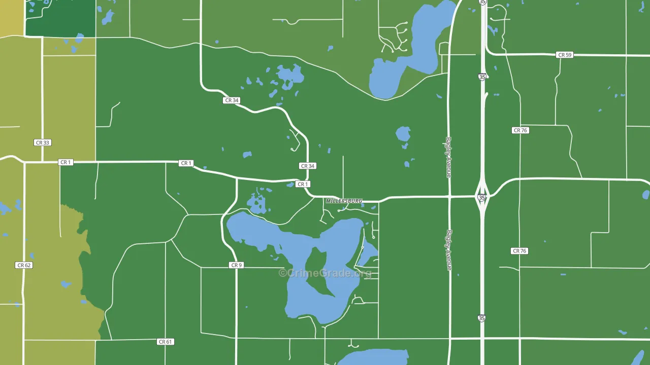 Millersburg, MN Map of Assault Rates