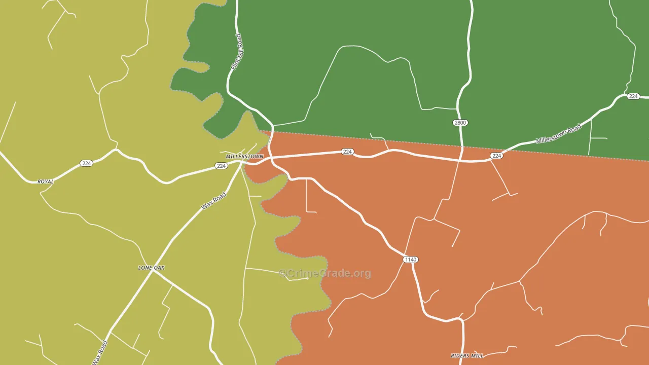 Millerstown, KY Map of Assault Rates