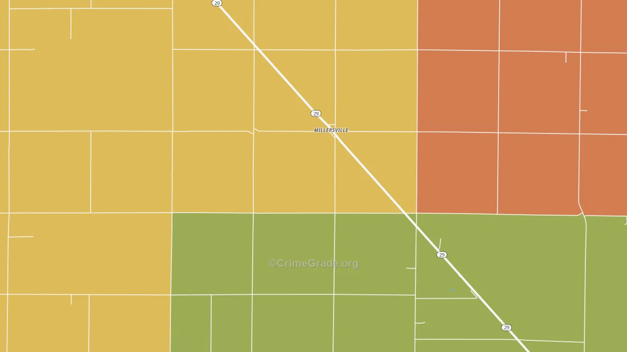 Millersville, IL Map of Assault Rates