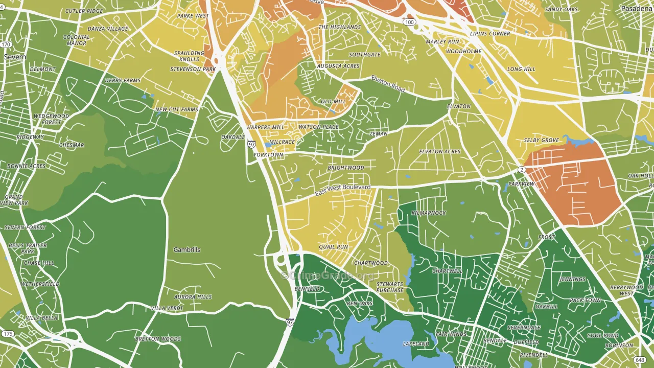 Millersville, MD Map of Assault Rates
