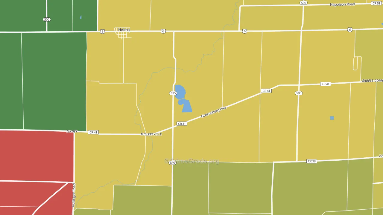 Millersville, OH Map of Assault Rates