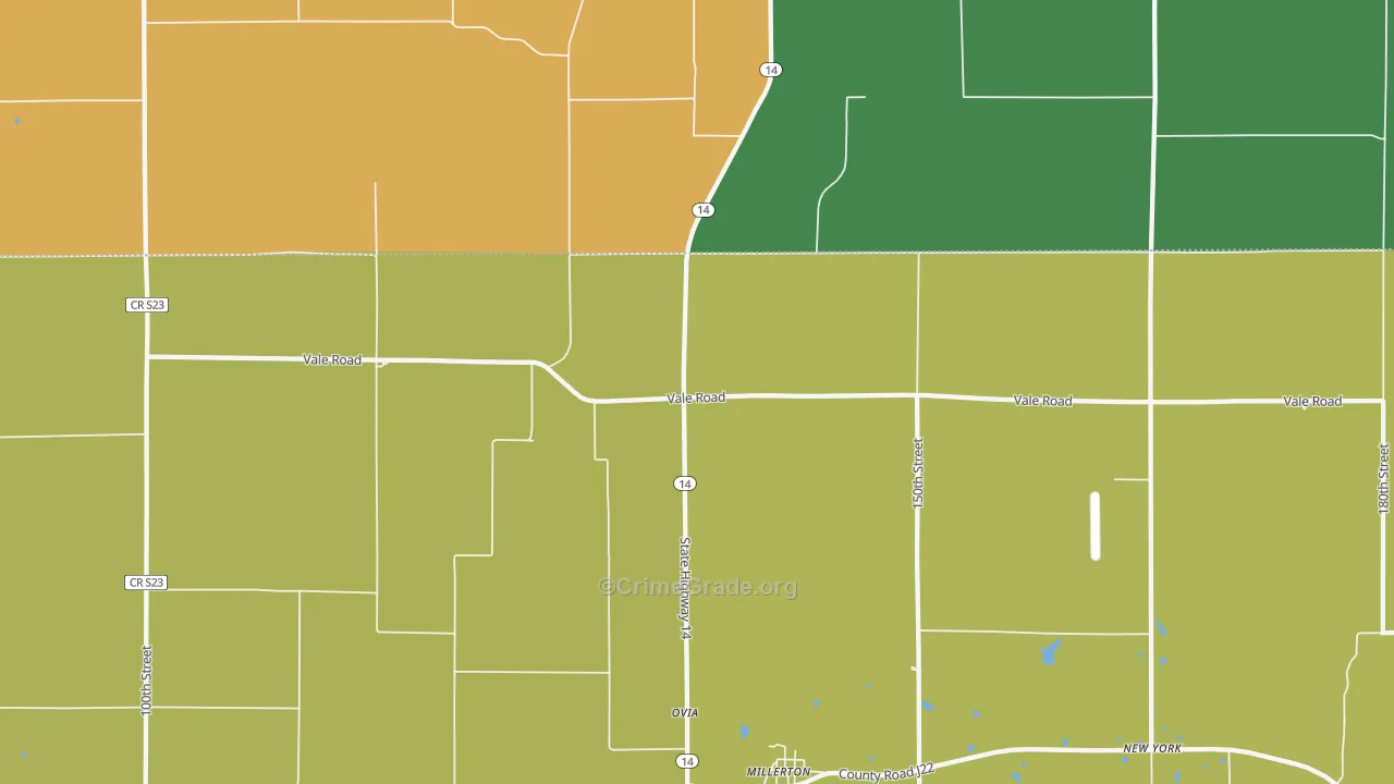 Millerton, IA Map of Assault Rates