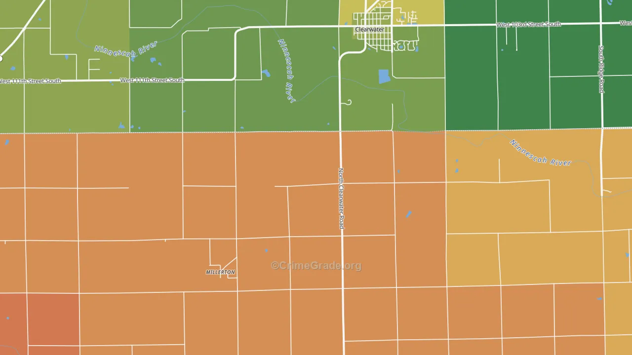 Millerton, KS Map of Assault Rates