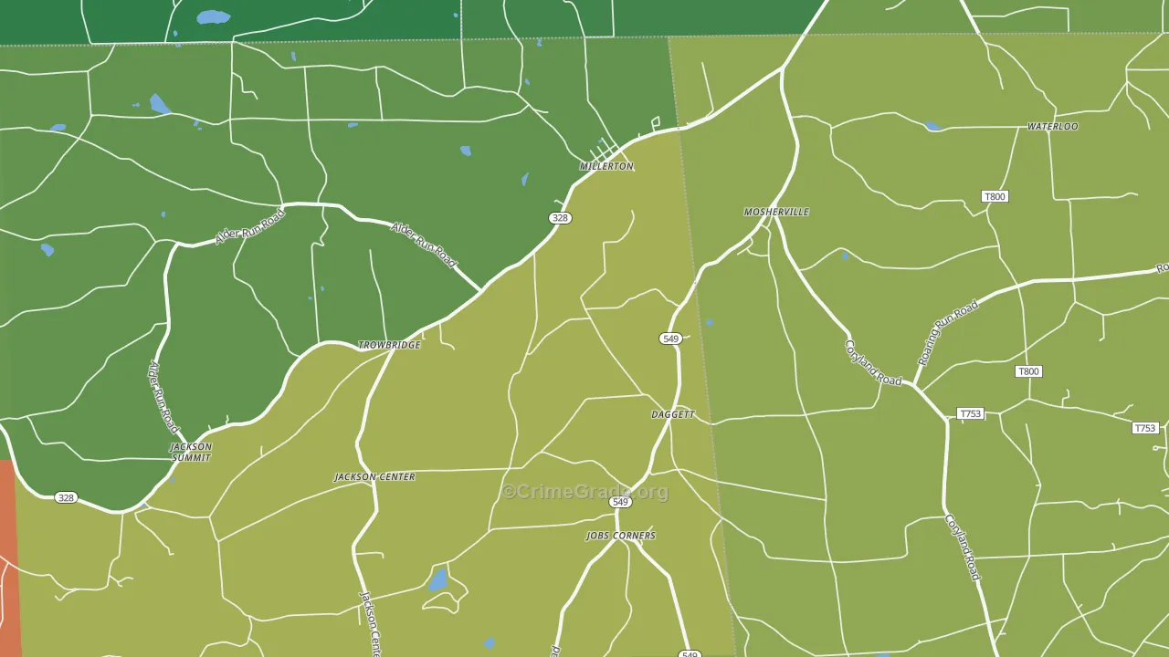 Millerton, PA Map of Assault Rates