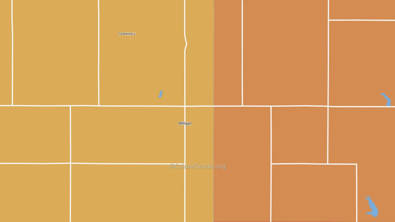 Milligan, NE Map of Assault Rates