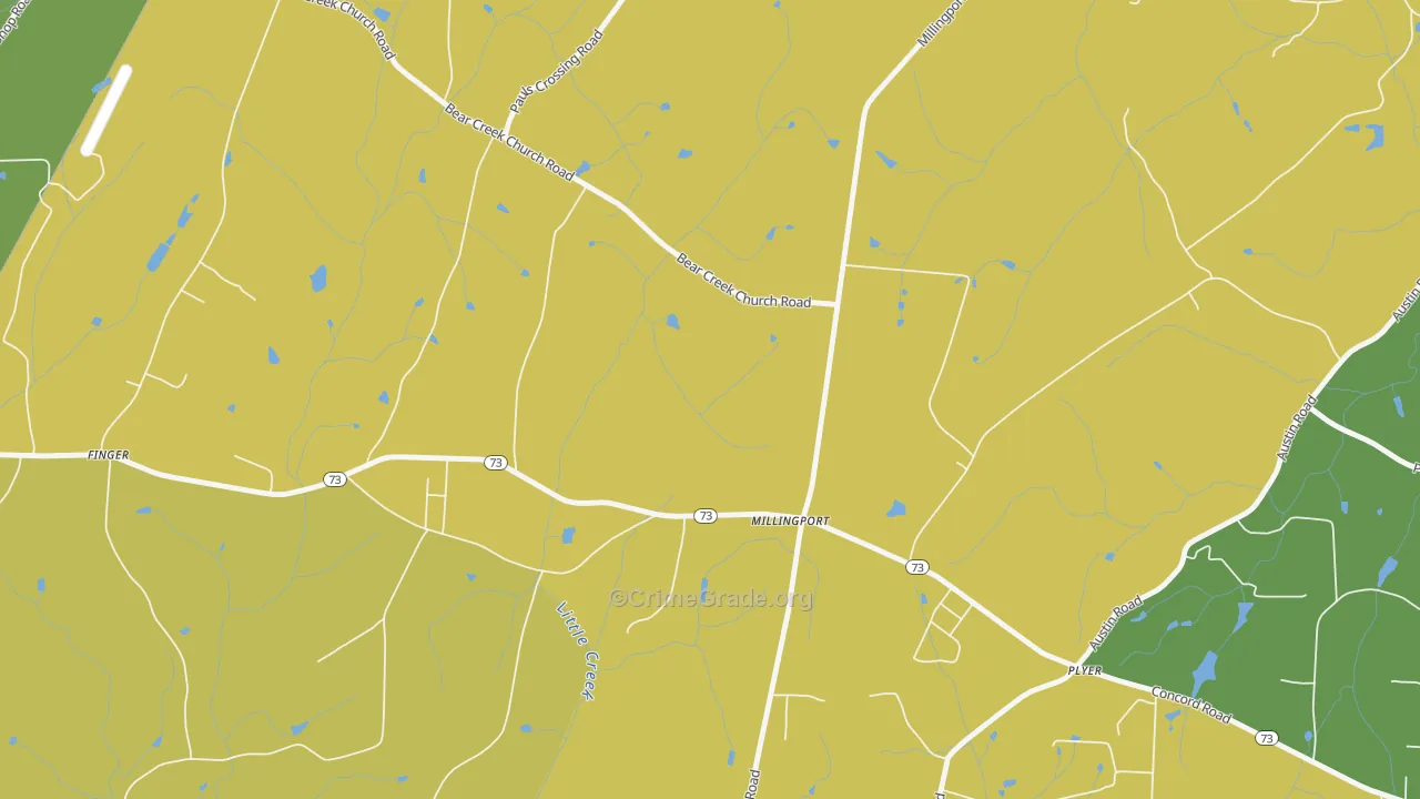 Millingport, NC Map of Assault Rates