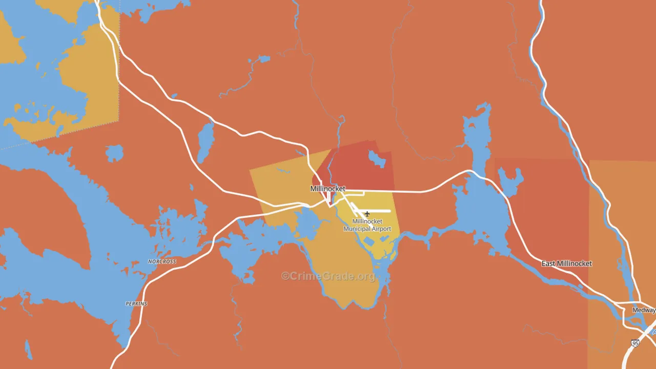 Millinocket, ME Map of Assault Rates