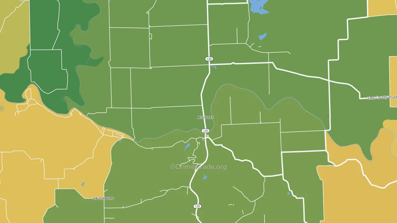 Millport, IN Map of Assault Rates