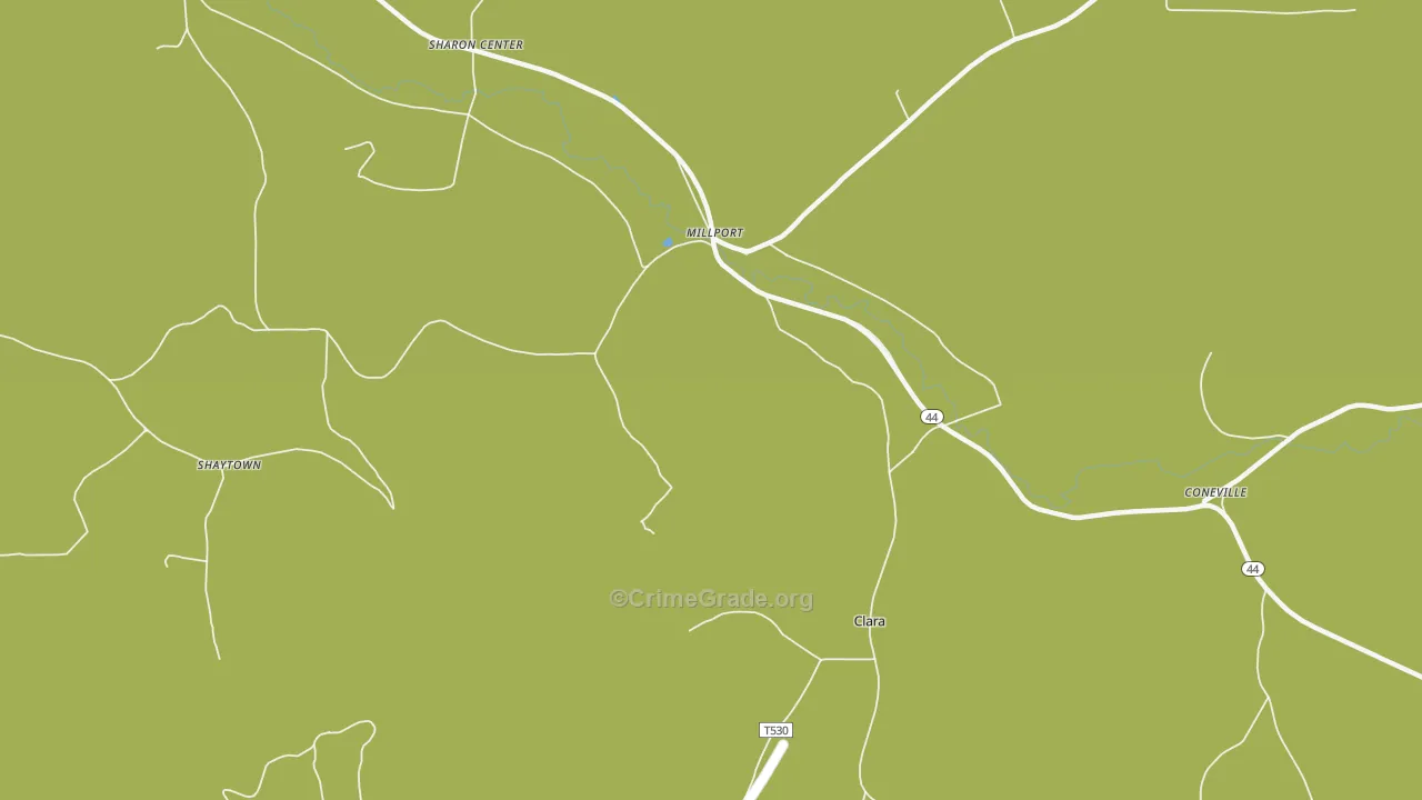 Millport, PA Map of Assault Rates