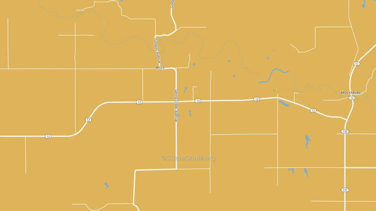 Mills, NE Map of Assault Rates