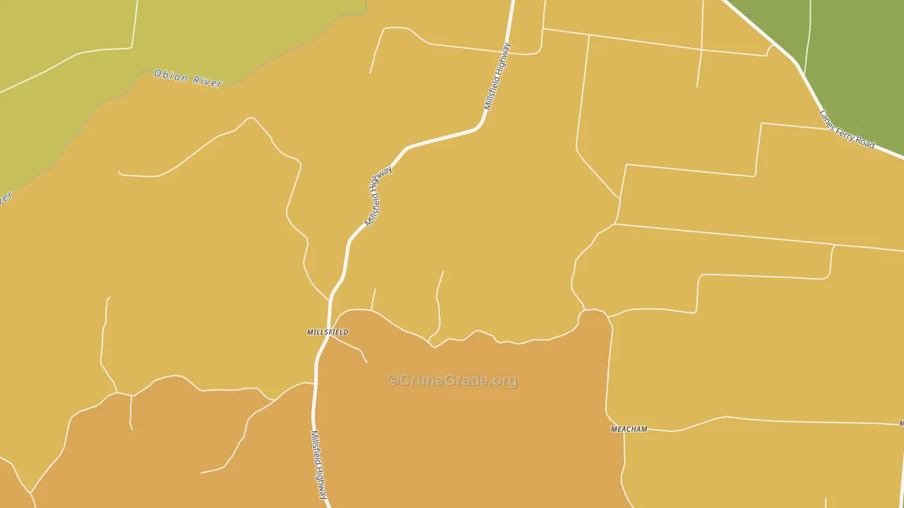 Millsfield, TN Map of Assault Rates